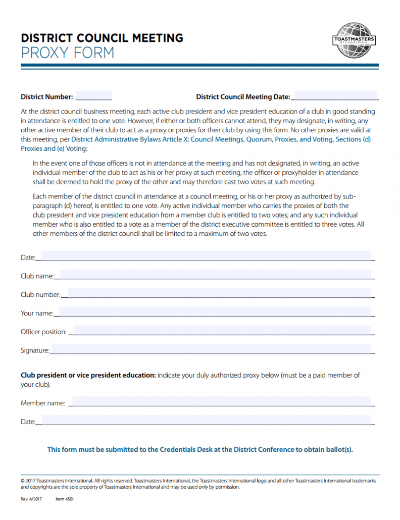 Voting Proxy Form